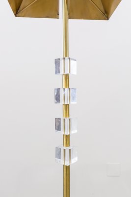 French Brass and Methacrylate Floor Lamp, 1980s-UJE-1401233