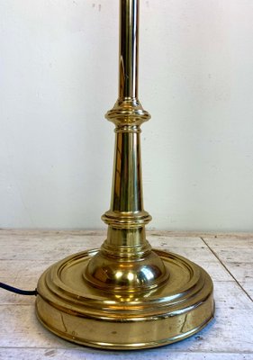 French Brass and Porcelain Bouillotte Floor Lamp-WZZ-1175274