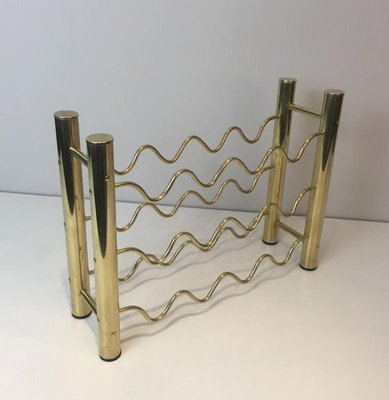 French Brass Bottles Rack, 1970s-BA-658400