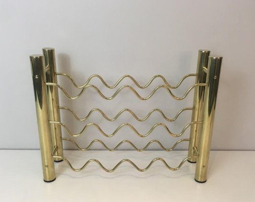 French Brass Bottles Rack, 1970s-BA-658400