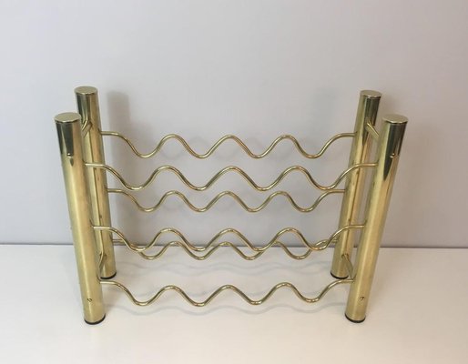 French Brass Bottles Rack, 1970s-BA-658400