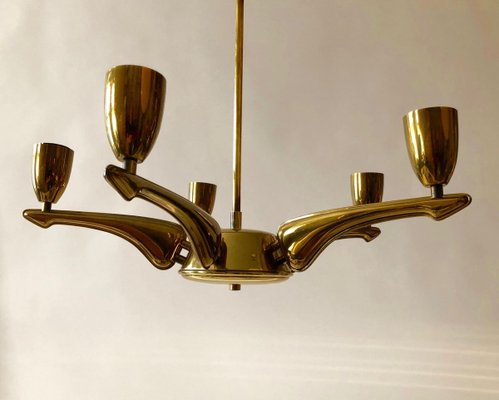 French Brass Chandelier, 1950s-BAF-763552