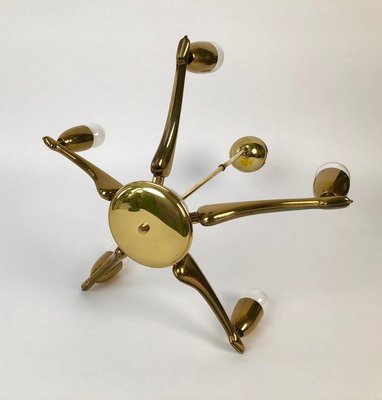 French Brass Chandelier, 1950s-BAF-763552