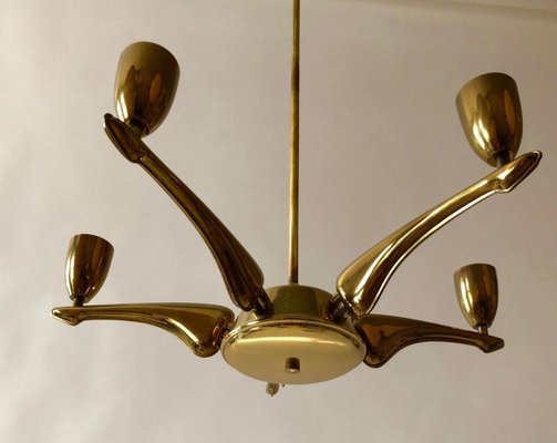 French Brass Chandelier, 1950s-BAF-763552