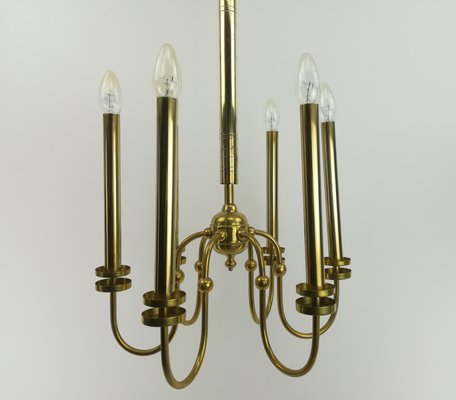 French Brass Chandelier, 1960s-KDB-1416944