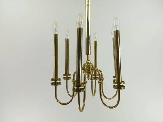 French Brass Chandelier, 1960s-KDB-1416944