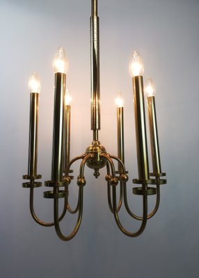 French Brass Chandelier, 1960s-KDB-1416944