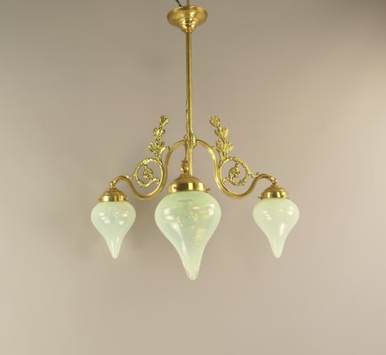 French Brass Chandelier, France, 1910s-KDB-1749952