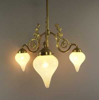 French Brass Chandelier, France, 1910s-KDB-1749952