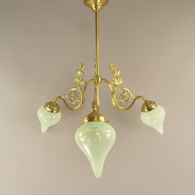 French Brass Chandelier, France, 1910s-KDB-1749952