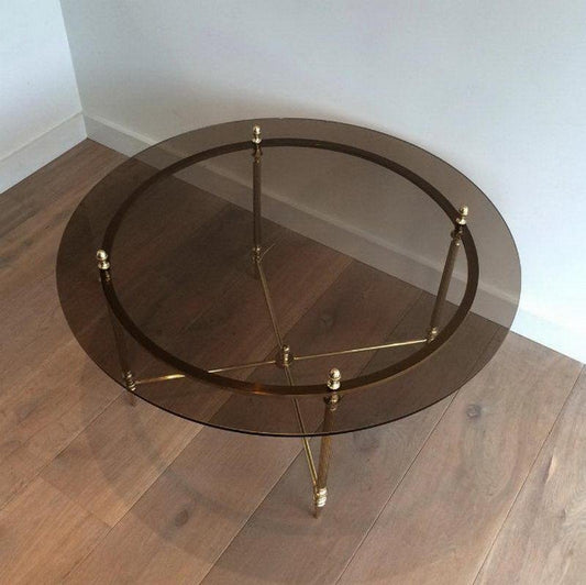 French Brass Coffee Table by Maison Bagués, 1970s