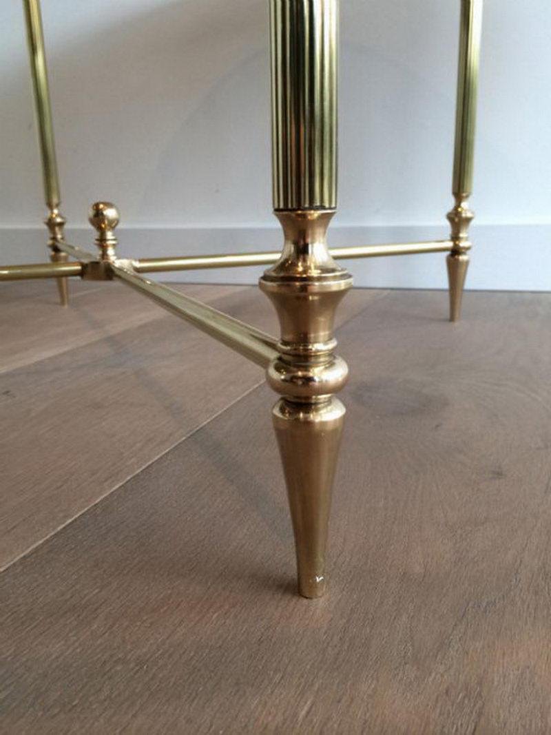 French Brass Coffee Table by Maison Bagués, 1970s