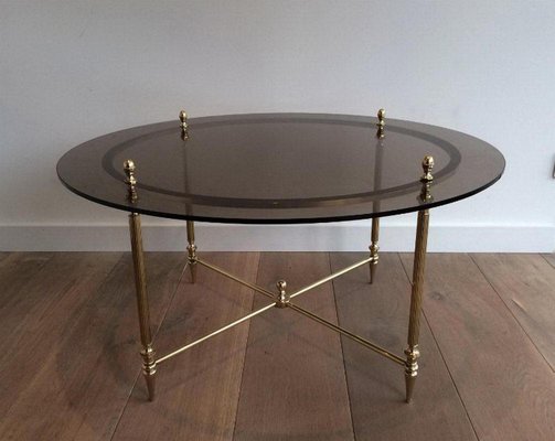 French Brass Coffee Table by Maison Bagués, 1970s-BA-658627