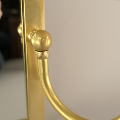 French Brass Mirror with Lighting, 1950s-KDB-2041952