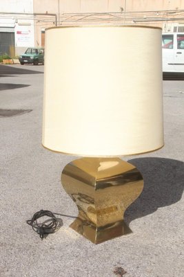 French Brass Shantung Table Lamp, 1970s-EH-540903