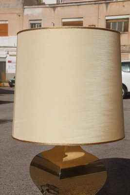 French Brass Shantung Table Lamp, 1970s-EH-540903