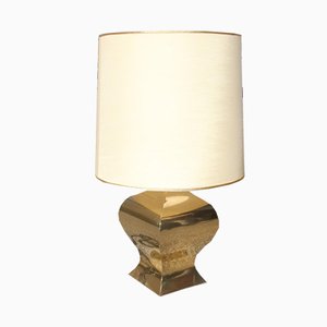 French Brass Shantung Table Lamp, 1970s-EH-540903