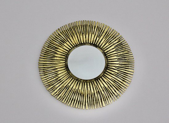 French Brass Sunburst Mirror, 1960s-NB-861673