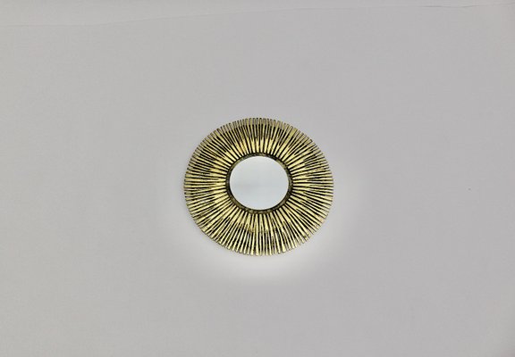 French Brass Sunburst Mirror, 1960s-NB-861673