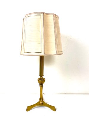 French Brass Tripod Table Lamp, 1950s-WZZ-1348445