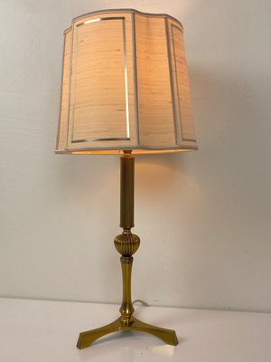 French Brass Tripod Table Lamp, 1950s-WZZ-1348445