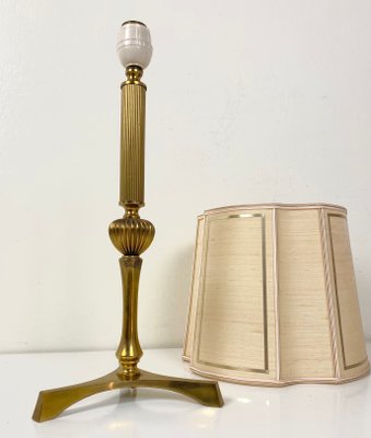 French Brass Tripod Table Lamp, 1950s-WZZ-1348445