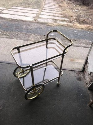 French Brass Two-Tier Bar Cart, 1960s-OXJ-890633