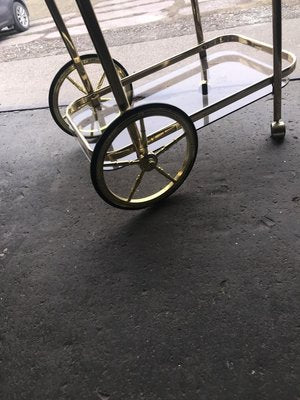 French Brass Two-Tier Bar Cart, 1960s-OXJ-890633