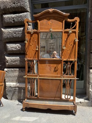 French Bronze, Acacia, and Walnut Coat Rack by Émile Galle-NUO-1784059