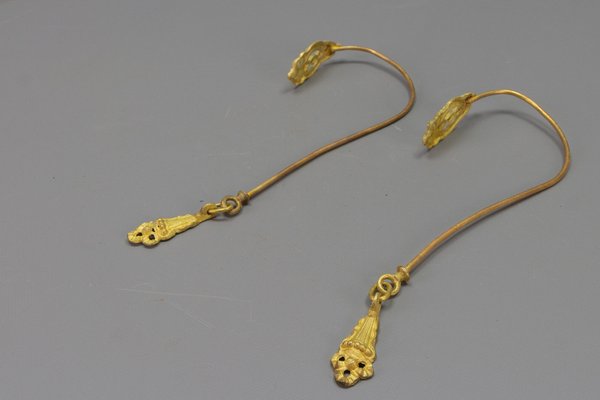 French Bronze and Brass Curtain Tiebacks or Curtain Holders, 1920, Set of 2-KEG-1761410