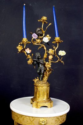 French Bronze and Gilt Bronze Candelabras, 1870s, Set of 2-MBH-1698458