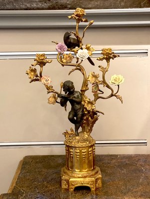 French Bronze and Gilt Bronze Candelabras, 1870s, Set of 2-MBH-1698458