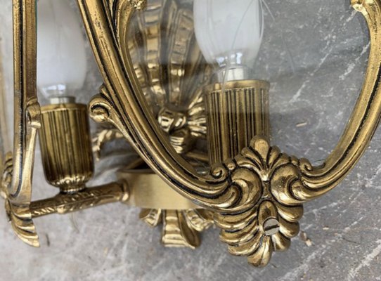 French Bronze and Glass Sconces, 1920s, Set of 3-NOU-715129