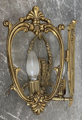 French Bronze and Glass Sconces, 1920s, Set of 3-NOU-715129