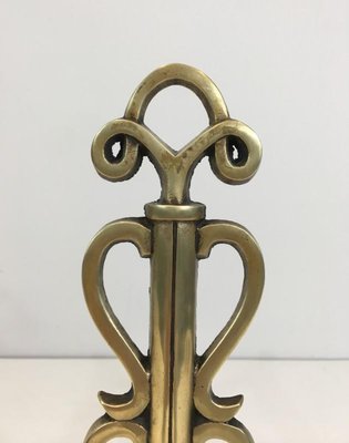 French Bronze and Iron Andirons in Style of Raymond Subes, 1940s, Set of 2-BA-658441