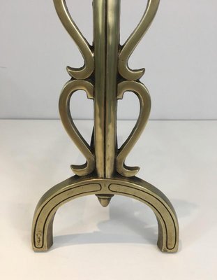 French Bronze and Iron Andirons in Style of Raymond Subes, 1940s, Set of 2-BA-658441