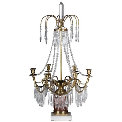 French Bronze and Marble Chandelier-FLW-1402295