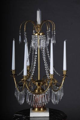 French Bronze and Marble Chandelier-FLW-1402295