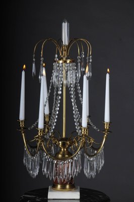 French Bronze and Marble Chandelier-FLW-1402295