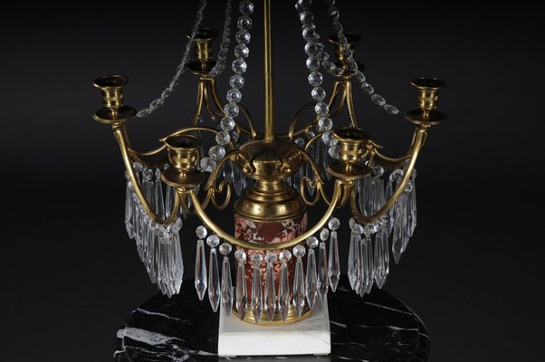 French Bronze and Marble Chandelier-FLW-1402295