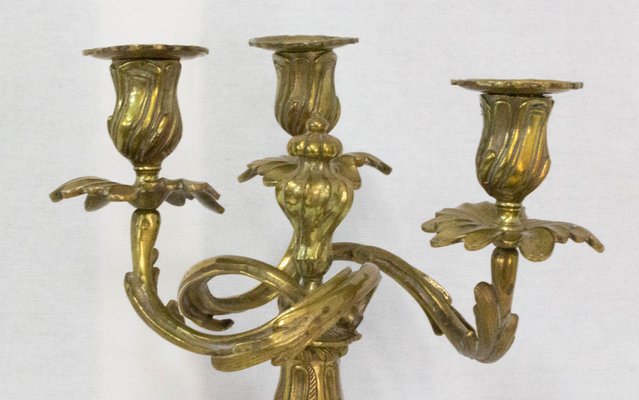 French Bronze Candleholders, 19th Century, Set of 2-RIU-865505