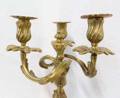 French Bronze Candleholders, 19th Century, Set of 2-RIU-865505