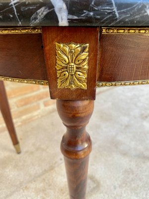 French Bronze Mounted Center, End or Sofa Table with Black Marble Top, 1940s-NOU-1819558