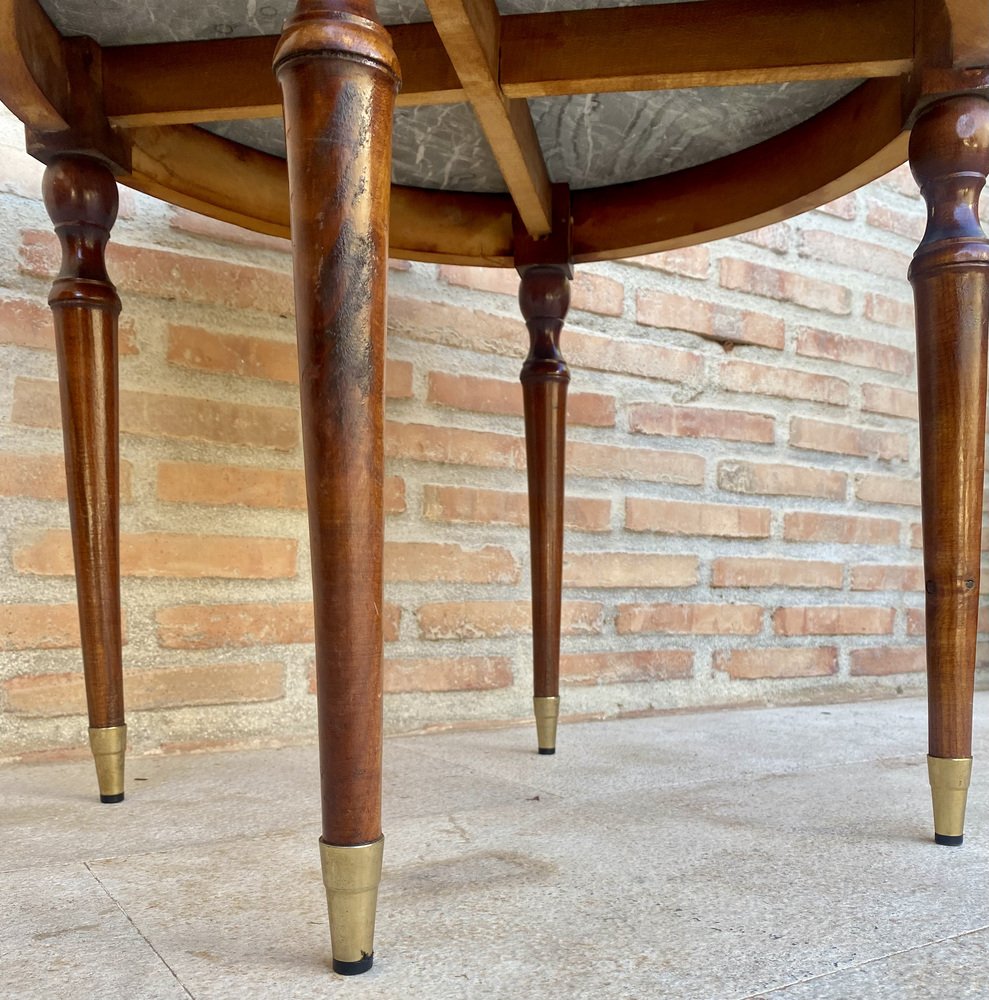 French Bronze Mounted Center, End or Sofa Table with Black Marble Top, 1940s