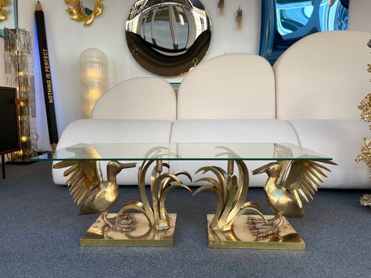 French Bronze & Reed Coffee Table by Christian Techoueyres, 1970s-FUE-968931