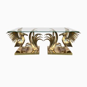 French Bronze & Reed Coffee Table by Christian Techoueyres, 1970s-FUE-968931