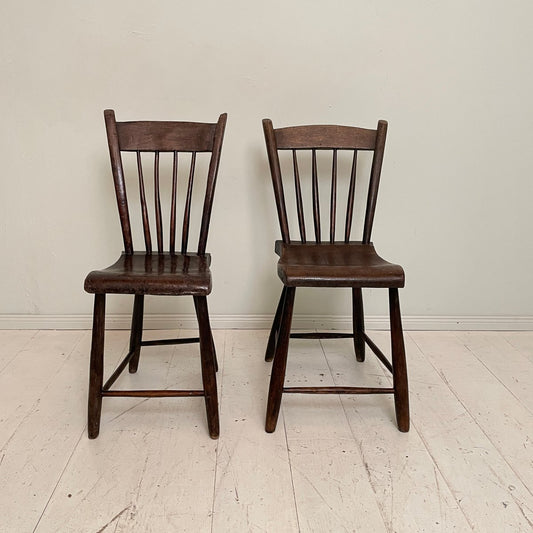 French Brown Wabi-Sabi Chairs from Ulme, 1830, Set of 2