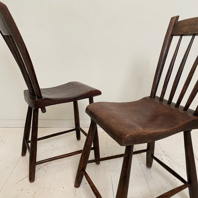 French Brown Wabi-Sabi Chairs from Ulme, 1830, Set of 2-FB-1340512