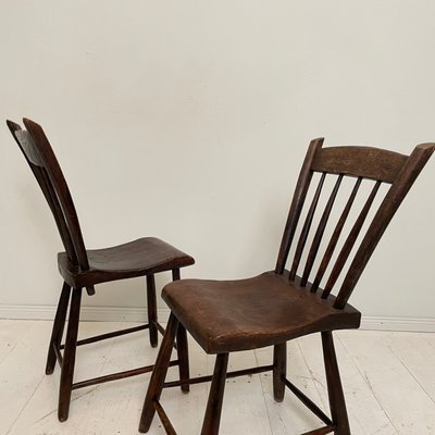 French Brown Wabi-Sabi Chairs from Ulme, 1830, Set of 2-FB-1340512