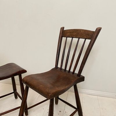 French Brown Wabi-Sabi Chairs from Ulme, 1830, Set of 2-FB-1340512